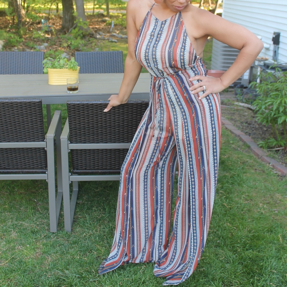 Luxxel Striple Vintage Inspired Jumper Jumpsuit